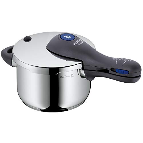 WMF Perfect Plus snelkookpan, inductie, 2,5 l, stoomkookpan, Cromargan gepolijst roestvrij staal, 2 kookstanden, eenhands-kookstandregelaar