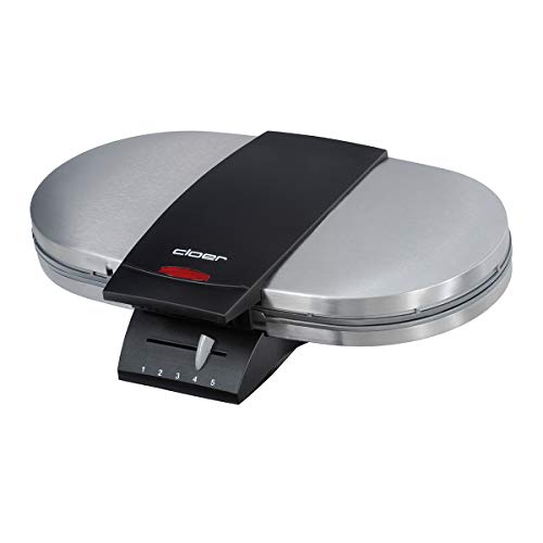 Cloer 1329 Dubbele Wafelmachine Voor Twee Klassieke Wafels, 1200 W, Wafelgrootte Elk 15,5 Cm, Optische Klaarmelding, Gematteerde Roestvrijstalen Behuizing