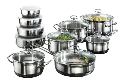 Karcher Potset Jasmin (roestvrij staal, 20-delig, incl. glazen deksel en roestvrij stalen komset, inductie)