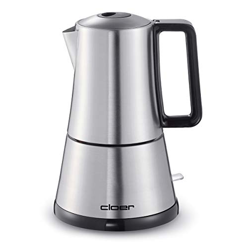 Cloer 5928 Espresso-Koker, Voor 3-6 Kopjes Espresso, Roestvrijstalen Behuizing, 365 W