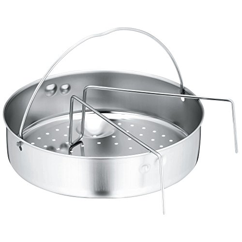 WMF Snelkookpan-accessoireset 2-delig, inzet geperforeerd met inzetstuk, voor snelkookpannen 3,0 - 8,5 l, Cromargan roestvrij staal, vaatwasmachinebestendig