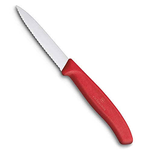 Victorinox Keukenmes 8 cm Swiss Classic (extra scherp gekarteld, ergonomische handgreep, vaatwasmachinebestendig) rood