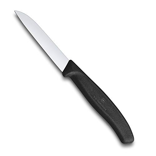 Victorinox Keukenmes voor groente (8 cm lemmet, antislip handvat, zeer scherp, roestvrij staal, vaatwasmachinebestendig) zwart