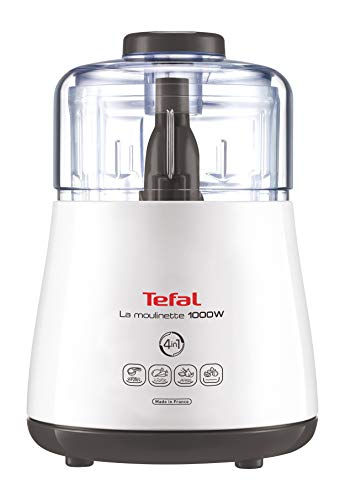 Tefal DPA130 La Moulinette elektrische hakmolen (1000 Watt, capaciteit reservoir: 330 g, inclusief kabelopbergvak) wit