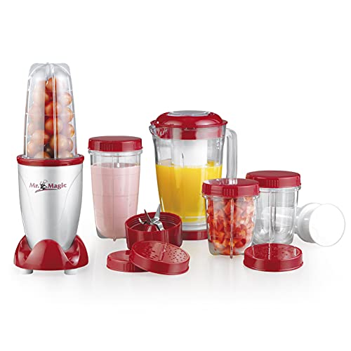 GOURMETmaxx Mr. Magic Smoothie Maker 18-delig | blender met 8 functies, incl. To-Go-functie met smoothie-fles en uitgebreide accessoires [400 Watt]