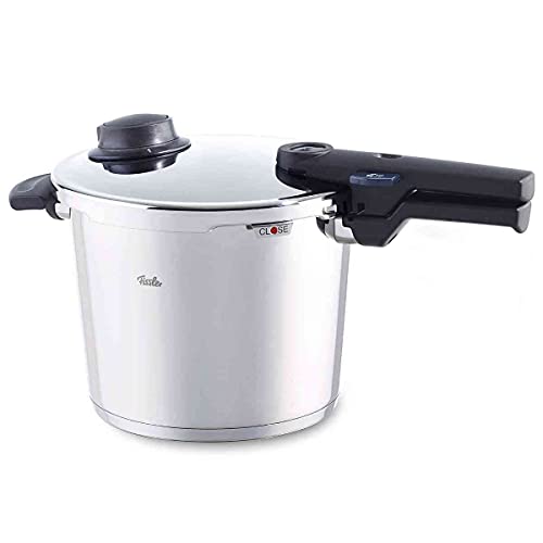 Fissler Vitavit comfort / inductie snelkookpan (6 l, Ø 22 cm) roestvrij stalen stoompan, 2 gaarstanden, stapelbaar, alle warmtebronnen, ook inductie