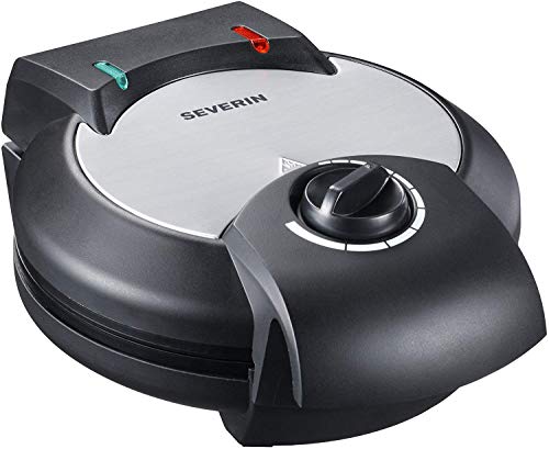 Severin WA 2103 Wafelautomaat met Antiaanbaklaag, Roestvrij Staal, 1.300 W, Zwart