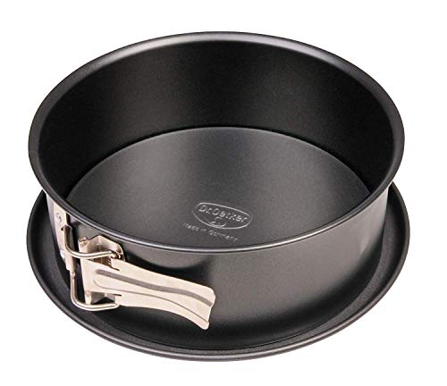 Dr. Oetker springvorm Ø 18 cm, bakvorm met platte bodem, stalen taartvorm met een handig anti-aanbaklaag (Kleur: zwart), Aantal: 1 stuk