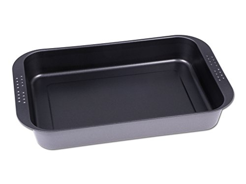 CHG 9601-04 Braad- en ovenschaal"antraciet-metallic" / met handgreep en vergrendelingspunten/anti-aanbaklaag / 41 x 26,5 x 6 cm