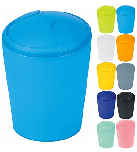 Spirella Cosmetica-emmer&#34;Move&#34; afvalemmer schommeldeksel emmer | plastic | 2 liter en 5 liter | lichtblauw