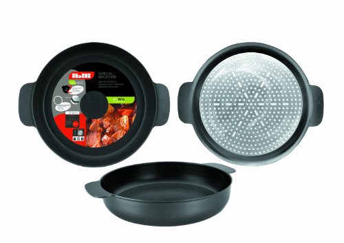 Ibili Serveerpan Indubasic rond 24 cm, aluminium, zwart