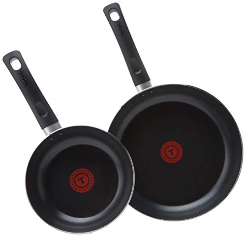 Tefal Aluminium Non-Stick 20cm & 28cm koekenpan Twin Pack, zwart