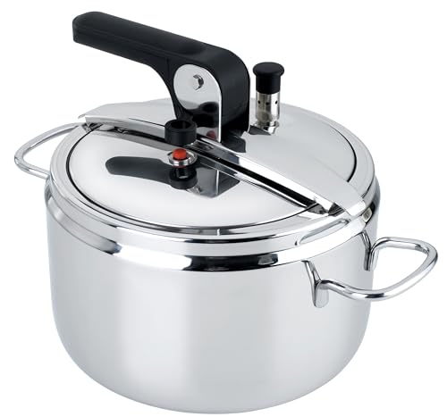 Barazzoni Pentola a Pressione Modelo, diameter 22 cm, capaciteit 5 liter snelkookpan, model Basic, Ø 22 cm, inhoud 5 l, inductie, Made in Italy, roestvrij staal, zilver