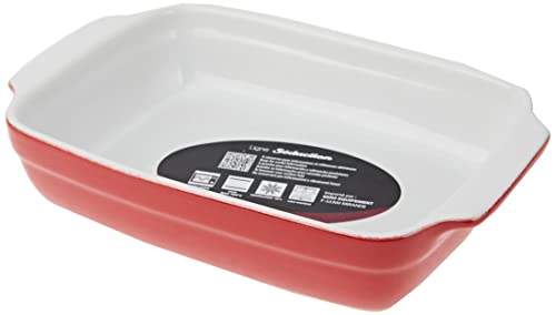 Crealys 512727 Ovenschaal met keramische handgrepen, 25 x 15 x 5 cm, framboos