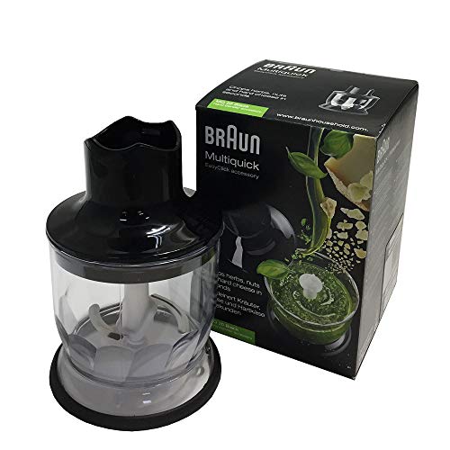 Braun hakmolen 350 ml opzetstuk MQ 20 - staafmixer accessoires compatibel met Bruin MultiQuick 3 - 7 met EasyClick-systeem, zwart