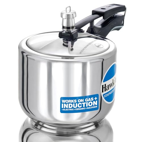 Hawkins Roestvrij staal Inductie Compatibel Snelkookpan (hoog), 3 liter, zilver (HSS3T)