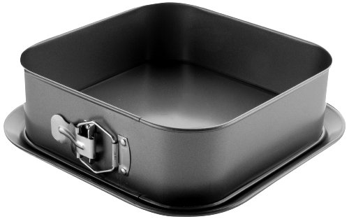 IBILI Springvormset vierkant met extra bodem, plaatstaal, zwart, 17 x 17 x 8 cm, 2 stuks