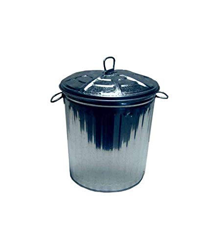 Il Campo CDF03479 Afvalemmer verzinkt met deksel, 58 x 47 x 47 cm