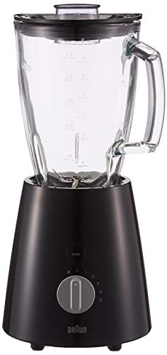 Braun TributeCollection JB 3060 Blender, 800 W vermogen, 24.500 omw/min, 1,75 l ThermoResist glazen mengbeker, geschikt als smoothiemaker, Ice Crusher, zwart