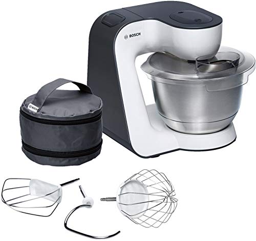 Bosch MUM54A00 Keukenmachine, Roestvrijstalen Mengkom, 3,9 Liter, Wit