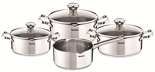 Tefal A705A835 Duetto kookset - 7-delig - Glazen deksel met ingebouwd vergiet - Handige schenkrand - Ook geschikt voor inductie