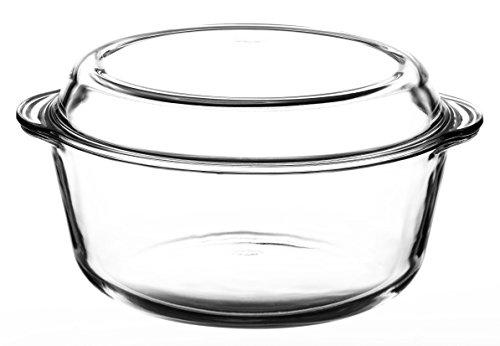 Glazen ovenschaal 3,15 l rond met deksel braadpan kom kom glazen schaal