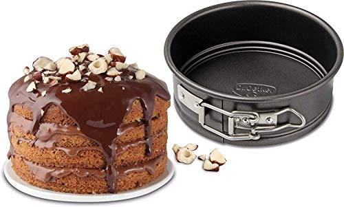 Dr. Oetker Springvorm Ø 12 cm, kleine taartvorm met platte bodem, ronde bakvorm van staal met antiaanbaklaag (kleur: zwart), hoeveelheid: 1 stuk