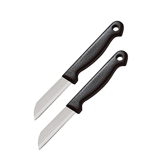 Westmark Set van 2 schilmesjes, met recht lemmet, lemmetlengte: elk 6,5 cm, roestvrij staal/kunststof, Techno, zilver/zwart, 13512280