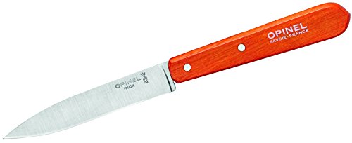 Opinel Volwassenen keukenmes No. 112, roestvrij Sandvik-staal, oranje beukenhouten handvat koksmes, meerkleurig, eenheidsmaat