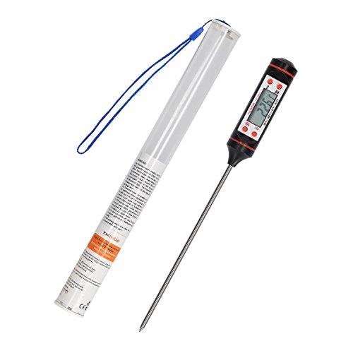 kwmobile digitale kookthermometer met batterij - Om in vlees en voedsel te steken - Voor in de keuken of BBQ - Ook als snoep- en oventhermometer
