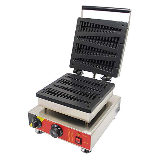 Cgoldenwall.com, wafelmachine, 4 stuks, 1500 W, elektrische snackfabrikant, 0-300 °C, 3-5 minuten, uniform bakken van roestvrij staal, antiaanbaklaag, digitale thermostaat, leuk dessert op straat