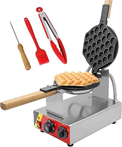 Hong Kong Eier Bubble wafelijzer van Cgoldenwallben, 180 graden rotatie, teflon antiaanbaklaag, verwisselbare bakvorm, 0-300 graden Celsius, 1500 W, elektrische wafelijzer 3-5 minuten uniform bakken