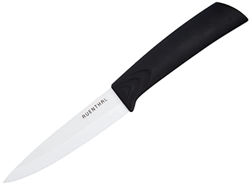 Amefa AUENTHAL keramisch mes, 10 cm lemmetlengte, wit lemmet van keramiek, extreem scherp, ergonomische greep zwart, inclusief lemmetbescherming, schilmes keukenmes