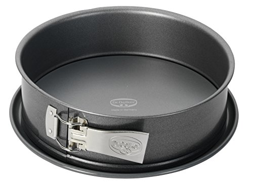 Dr. Oetker Springvorm Ø 24 cm, lekvrije taartvorm, ronde bakvorm van staal met keramisch versterkte antiaanbaklaag (kleur: grijs), aantal: 1 stuk