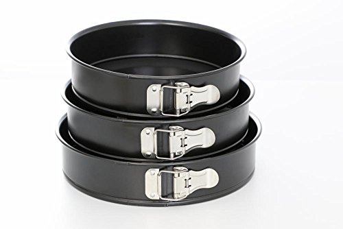 Culinario ILAG set van 3 springvormen met hefbodem Ø24, 26 en 28 cm, anti-aanbaklaag, zwart, Made in Germany