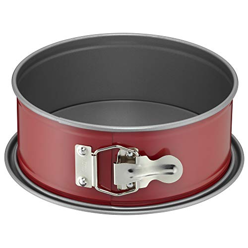 Kaiser Classic Plus springvorm 20 cm met platte bodem, ronde bakvorm, lekvrij, anti-aanbaklaag, rood