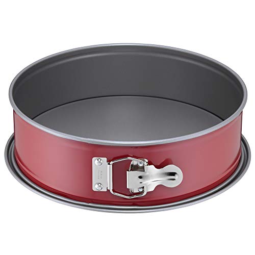 Kaiser Classic Plus Springvorm, 26 cm, met platte bodem, ronde bakvorm, lekvrij, anti-aanbaklaag, rood