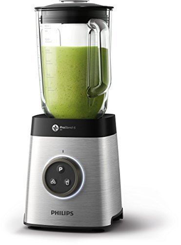 Philips High Speed Blender Avance Collection - 1400 W - ProBlend 6 3D - Glazen kan (2 liter) - Vaatwasmachinebestendig - Vooraf ingesteld programma smoothies - HR3652/00