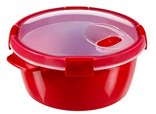 Curver 232576 Magnetron-stoompan, rond, kunststof, rood, 22 x 22 x 11 cm, 1,6 l