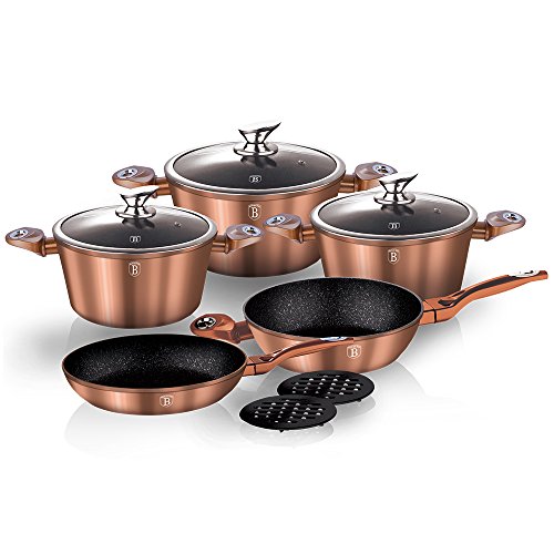 Berlinger Haus Metallic Line- Rose goud Edition 10 stuks kookgerei set, BH/1220N rose goud roestvrij staal 18/8