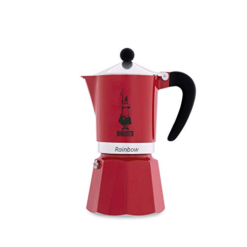 Bialetti Rainbow Espresso Maker voor 6 kopjes, Aluminium, Rood, 30 x 20 x 15 cm