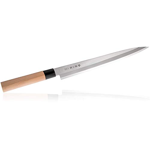 Japanse traditionele keukenmessen voor sushi en sashimi Professionele Tojiro - molybdeen-vanadiumstaal - ultrascherp mes - houten handvat - uit Japan (Yanagiba 30 cm)