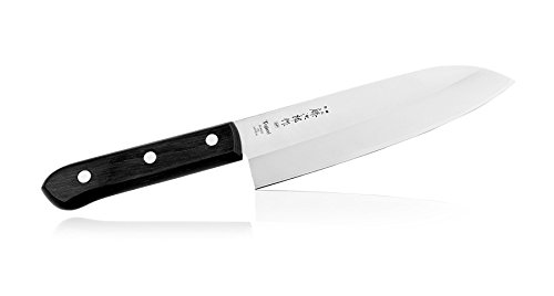 Japanse Keukenmessen - Tojiro Westernmes - Koolstofstaal VG10 3 lagen - Ultra Scherp Mes - ECO Houten Handvat - uit Japan (Santoku 170 mm)