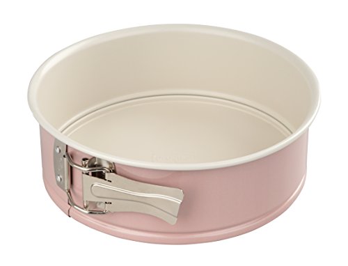 Dr. Oetker Springvorm platte bodem, ronde taartvorm uit de serie "Modern Baking - Retro Design" met tweekleurige, keramische versterkte premium anti-aanbaklaag roze/crème, hoeveelheid 1 stuk, 20 cm