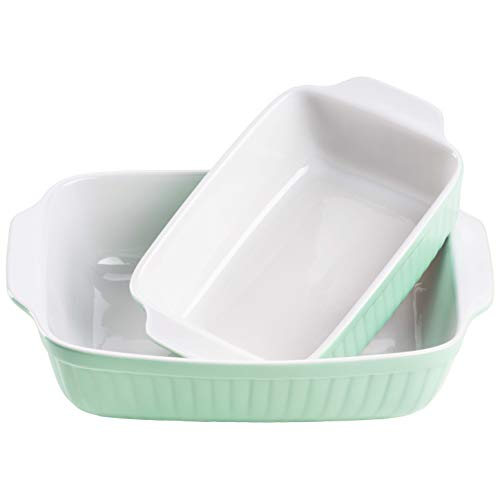 Mäser Serie Kitchen Time Ovenschaal 931136, Rechthoekig, Keramiek, 2-Delig, 33 x 24 x 8 cm / 25,5 x 16 x 7 cm, Groen