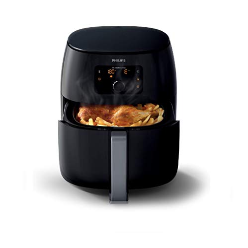 Philips Airfryer Premium XXL - 1400 g friet - 5 tot 6 personen - tot 90% minder vet - multifunctioneel - 5 bakprogramma's - vaatwasmachinebestendig - Warmhoudmodus - Met receptenboekje - HD9650/90