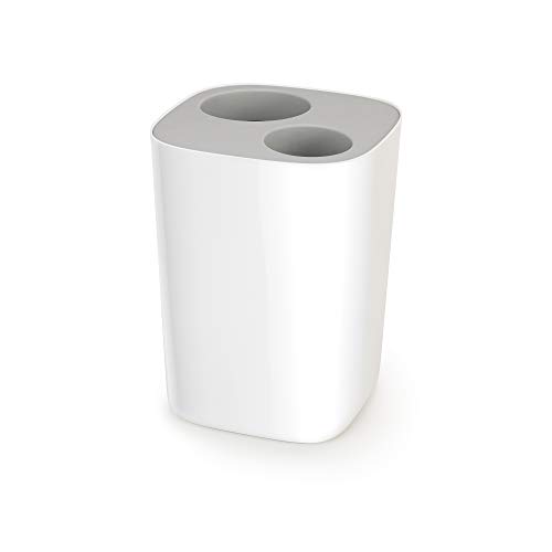 Joseph Joseph 70514 Badkamer Split Afvalemmer, 8L, Grijs/Wit