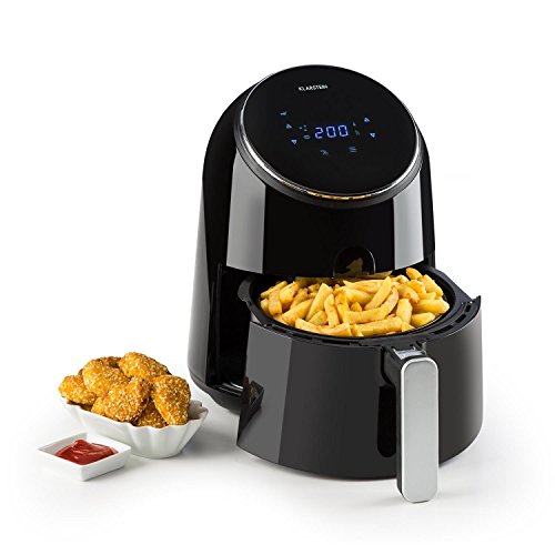 Klarstein AirVital - Heteluchtfriteuse, friteuse, AirFryer, 1300 W, inhoud 2,5 l, vetvrij frituren, bakken, grillen, braden, 8 programma's, CeraPlus antiaanbaklaag, zwart