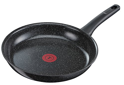 Tefal Asteroid C40804 keramische pan 24 cm, aluminium, zwart/grijs met stone-effect