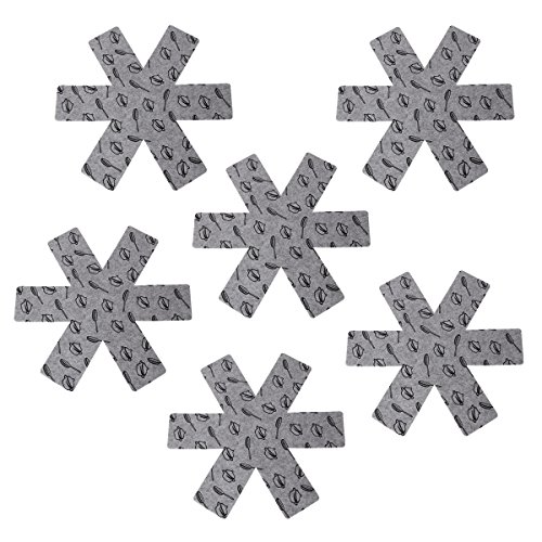 Bestonzon Pan-beschermers, 6 stuks, premium scheidingswanden, scheidingswanden, antislip om krassen te voorkomen bij potten, pannen, schalen, kookgerei, bakvormen en kasserollen